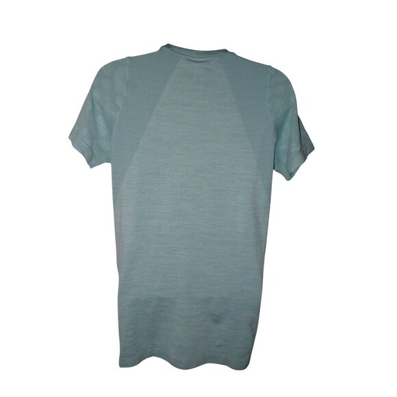 KARI TRAA Women Medium Mint Green Short Sleeve Stretch Active Wear Shirt Workout - Picture 4 of 5